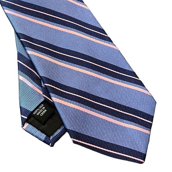 Jos A Bank Joseph Traveler Stain Resistant Mens 100% Silk Necktie Blue Tie - Picture 10 of 16